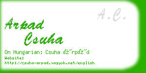 arpad csuha business card